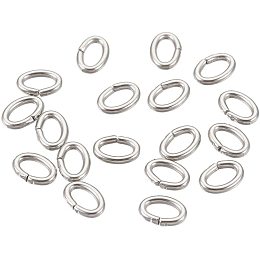 UNICRAFTALE 1000pcs 304 Stainless Steel Close but Unsoldered Jump Rings Silver Tone Open Jump Rings Oval Connector Rings for Necklace DIY Jewelry Making 6x4x1mm