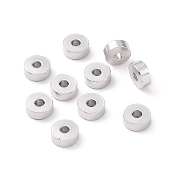 Honeyhandy 201 Stainless Steel Spacer Beads, Flat Round, Stainless Steel Color, 5x2mm, Hole: 1.6mm