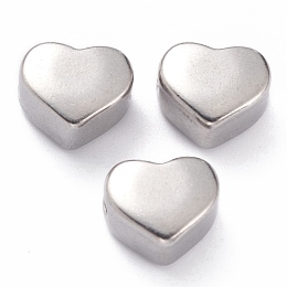 Honeyhandy 304 Stainless Steel Beads, Heart, Stainless Steel Color, 8.5x10.5x6.5mm, Hole: 1.8mm