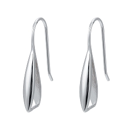 Honeyhandy 925 Sterling Silver Earring Hooks, Triangle, Platinum, 23x6x3mm, Pin: 0.5mm and 0.6mm