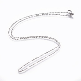 Honeyhandy 304 Stainless Steel Cable Chain Necklaces, with Lobster Claw Clasps, Stainless Steel Color, 17.71 inch(45cm)