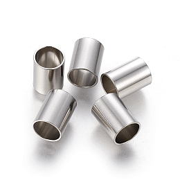 Honeyhandy 304 Stainless Steel Tube Beads, Column, Stainless Steel Color, 12x9mm, Hole: 8mm