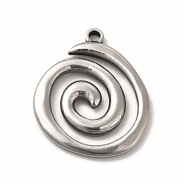 Honeyhandy Non-Tarnish 304 Stainless Steel Pendants, Vortex, Stainless Steel Color, 23x19.5x2mm, Hole: 1.6mm