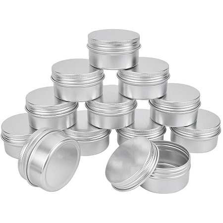 PH PandaHall 30 Pack 1oz Round Aluminum Cans, Screw Lid Metal Storage Tins Containers for Office, Candles, Candies, Small Crafts Slide Lid Spice Jars