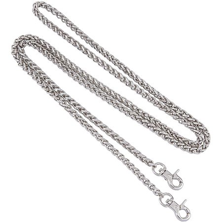 CHGCRAFT 2pcs Bag Strap Chains with Iron Rope Chains and Alloy Swivel Clasps for Bag Straps Replacement Accessories Platinum