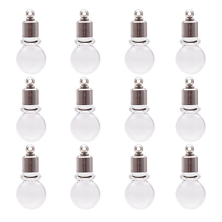 PandaHall Elite 15pcs Mini Clear Glass Globe Bottle Wish Bulb Ball ...