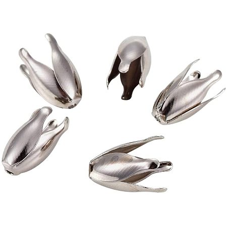 CHGCRAFT About 1000pcs Platinum Flower Bead Caps 4-Petal Iron Bead End Caps for Bracelet Necklace Jewelry Making