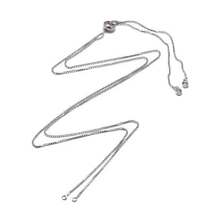ARRICRAFT 10pcs 80cm Electrophoresis Brass Necklace Making, with Cubic Zirconia & Slide Extender Chains, Long-Lasting Plated, Platinum