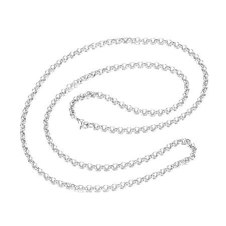 ARRICRAFT 10pcs 304 Stainless Steel Necklaces, Rolo Chain Necklaces, Stainless Steel Color, 29.53