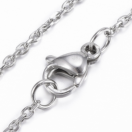 Honeyhandy 304 Stainless Steel Cable Chains Necklaces, with Lobster Claw Clasp, Stainless Steel Color, 29.9 inch(76cm)