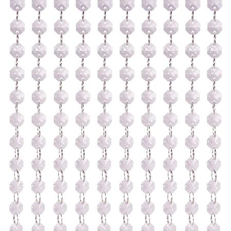PandaHall Elite 12 Strand Crystal Glass Bead Chain Clear Chandelier Bead Lamp Strands Wedding Table Centerpieces Wishing Tree Garland Christmas Decoration, About 13 Yards Totally