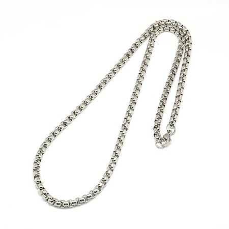 Honeyhandy 304 Stainless Steel Venetian Chain Necklace Making, Stainless Steel Color, 24.02 inch(61cm)x5mm