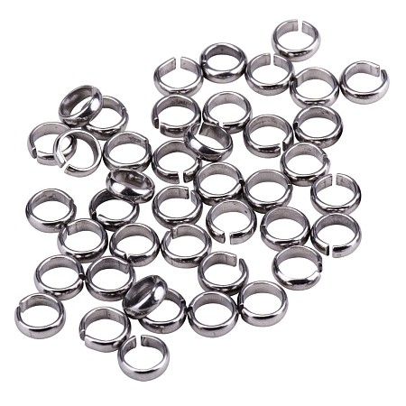 PandaHall Elite 304 Stainless Steel Close but Unsoldered Jump Rings 6x2mm for Jewelry Making, 50pcs/bag