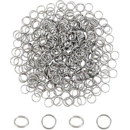 UNICRAFTALE 400pcs 12mm Split Rings 304 Stainless Steel Open Jumping Ring in Stainless Steel Color Split Rings for Keychain Choker Necklaces Making