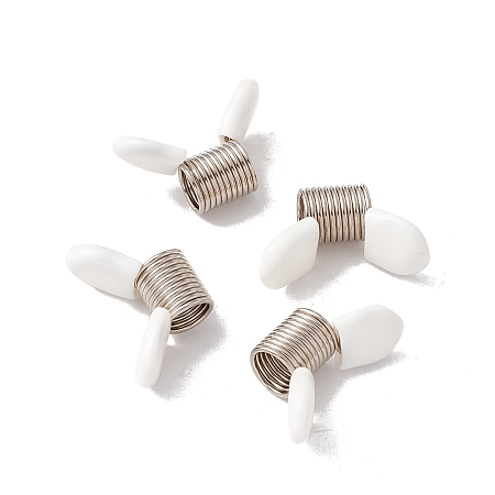 Honeyhandy 201 Stainless Steel 201 Stainless Steel Beading Stoppers, Mini Spring Clamps for Beading Jewelry Making, with Plastic Covers, Stainless Steel Color, 1.8~2x3.1~3.2x1.2cm, Inner Diameter: 0.8cm