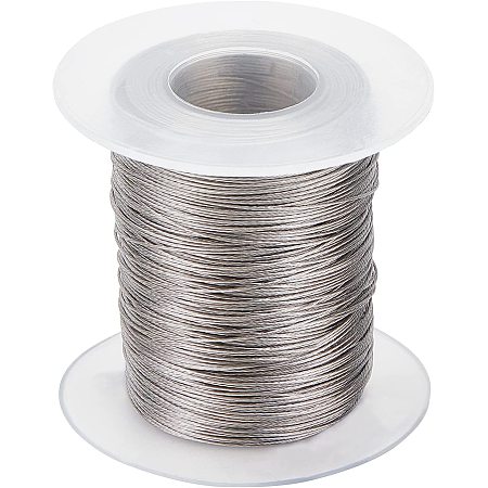 BENECREAT 328 FT 304 Stainless Steel Beading Wire 24 Gauge Jewelry Craft Wire for Jewelry Making, Strapping, Sculpture Frame, Cleaning Brushes Making and Other Crafts Project
