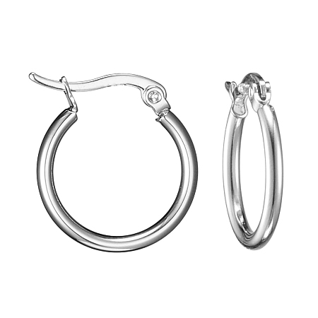 Honeyhandy 304 Stainless Steel Hoop Earrings, Hypoallergenic Earrings, Stainless Steel Color, 12 Gauge, 19~21x2mm, Pin: 0.7x1mm