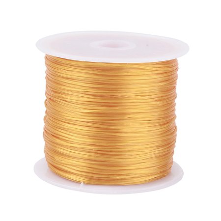 PandaHall Elite 1 Roll Orange 0.8mm Elastic Stretch Polyester Threads Beading String Cord 60m per Roll for Jewelry Making Bracelets Necklace