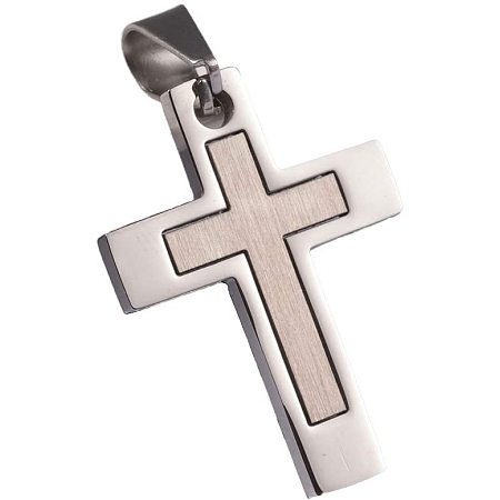 CHGCRAFT 1Pc Stainless Steel Cross Pendants Charms for Earrings DIY Jewelry Crafting Necklace Bracelet Making