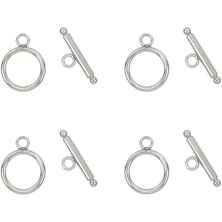 UNICRAFTALE 5 Sets Stainless Steel Toggle Clasps Bar and Ring Toggle Clasps Jewelry Components End Clasps for Bracelet Necklace Making