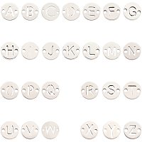 PandaHall Elite 52pcs Letter Link Beads 6mm Alphabet Link Charms Stainless Steel A-Z Letter Beads Initial Letter Charms for Jewelry Making Bracelets Necklaces Key Chains