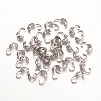Honeyhandy 316 Surgical Stainless Steel Bead Tips, Calotte Ends, Clamshell Knot Cover, Stainless Steel Color, 9x4mm, about 140pcs/10g