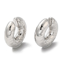 Honeyhandy Non-Tarnish 304 Stainless Steel Cuff Earrings, Non Piercing Earrings, Round, Stainless Steel, 29x30x9.5mm