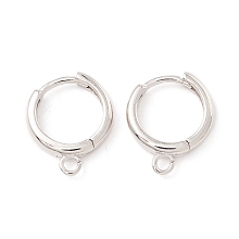 Honeyhandy Brass Hoop Earring Findings, with Horizontal Loops, Cadmium Free & Lead Free, Long-Lasting Plated, Platinum, 17x13.5x3mm, Hole: 1.8mm, Pin: 1mm