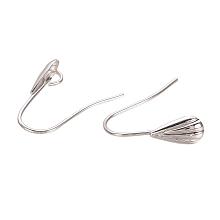 ARRICRAFT 10 pcs Brass Earring Hooks for Women Men Jewelry Making, Real Platinum Plated, 16x17x5mm, Hole: 2.5mm; pin: 0.5mm