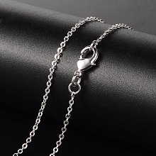 Honeyhandy Brass Necklaces, Cable Chain, with Lobster Clasp, Platinum, 17.72 inch, 1.5mm