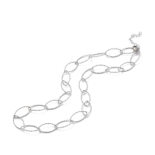 Honeyhandy 304 Stainless Steel Horse Eye Link Chain Necklace for Men Women, Stainless Steel Color, 17.99 inch(45.7cm)