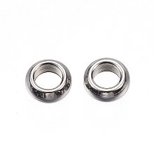 NBEADS 500pcs 304 Stainless Steel Bead Spacers, Ring, Stainless Steel Color