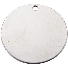 UNICRAFTALE 50PCS Stainless Steel Pendants Flat Round Necklace Charms for Bracelet Pendant Jewelry Making 30x1mm