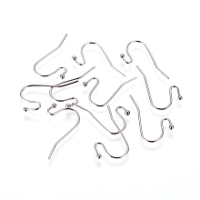 Honeyhandy 316 Surgical Stainless Steel Earring Hooks, Stainless Steel Color, 22x12x2mm, 21 Gauge, Pin: 0.7mm