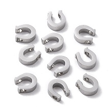 Honeyhandy 304 Stainless Steel Charms, Horseshoe, Stainless Steel Color, 9x8x3mm, Hole: 1.8mm