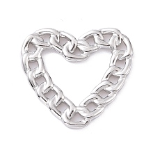 Honeyhandy 304 Stainless Steel Linking Rings, Curb Chain Style, Heart, Stainless Steel Color, 20.5x22x2mm, Inner Diameter: 9x12.5mm