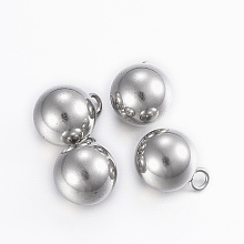 Honeyhandy 304 Stainless Steel Sphere Charms, Round Ball, Mixed Color, 11x8mm, Hole: 2mm