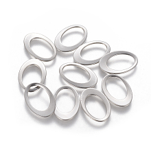 Honeyhandy 201 Stainless Steel Linking Rings, Oval, Stainless Steel Color, 17.5~18x12x1mm, Inner Diameter: 12.5x8.5mm