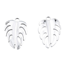 Honeyhandy 201 Stainless Steel Pendants, Monstera Leaf, Stainless Steel Color, 26.5x18x2mm, Hole: 2.5mm