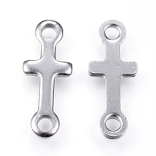 Honeyhandy 304 Stainless Steel Links connectors, Sideways Cross, Stainless Steel Color, 18x7x1.5mm, Hole: 2mm