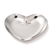 Honeyhandy Heart 430 Stainless Steel Jewelry Display Plate, Cosmetics Organizer Storage Tray, Stainless Steel Color, 85x91.5x10mm