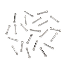 Honeyhandy 304 Stainless Steel Link Connectors, Stainless Steel Color, 11x2x1mm, Hole: 0.8mm