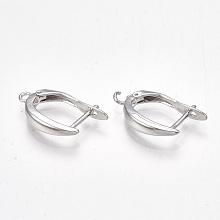 Honeyhandy Brass Hoop Earring Findings, Nickel Free, Real Platinum Plated, 21x12x3.5mm, Hole: 1.5mm, Pin: 1mm