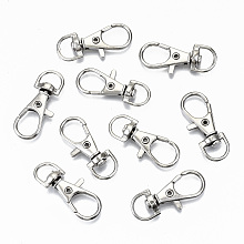 Honeyhandy Alloy Swivel Lobster Claw Clasps, Swivel Snap Hook, Platinum, 35x15x5mm, Hole: 5.5x9mm