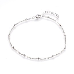 Honeyhandy 304 Stainless Steel Curb Chain Anklets, Stainless Steel Color, 9 inch(23cm), 1.6mm