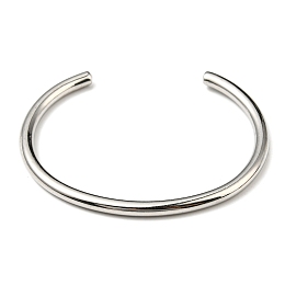 Honeyhandy 304 Stainless Steel Simple Thin Cuff Bangles, Stainless Steel Color, Inner Diameter: 1-7/8x2-1/4 inch(4.8x5.7cm)