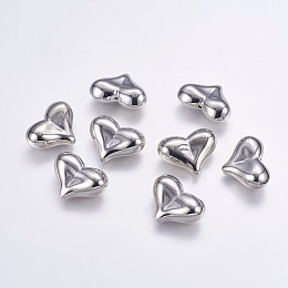 Honeyhandy CCB Plastic Beads, Heart, Platinum, 21x29x11mm, Hole: 1~2mm