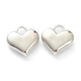 Honeyhandy Alloy Pendants, Heart, Lead Free & Cadmium Free, Platinum, 17x16x5.5mm, Hole: 4x3.5mm