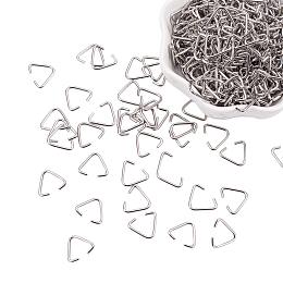 PandaHall Elite 400 Pieces Triangle Open Jump Rings Iron Pinch Clip Bail Hang Drops 18 Gauge for Jewelry Findings Platinum, 13x11mm