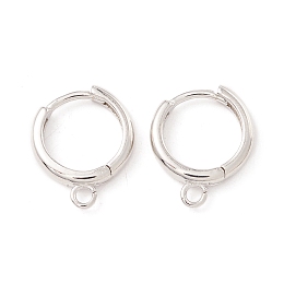 Honeyhandy Brass Hoop Earring Findings, with Horizontal Loops, Cadmium Free & Lead Free, Long-Lasting Plated, Platinum, 17x13.5x3mm, Hole: 1.8mm, Pin: 1mm